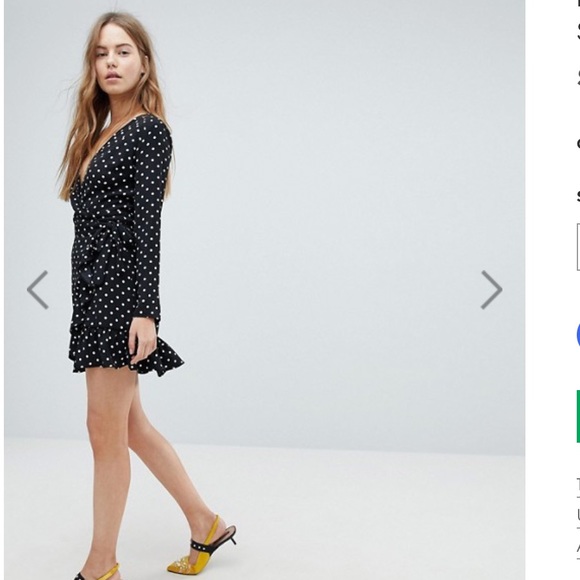 NWT Bershka polka dot long sleeve wrap dress - Picture 2 of 7